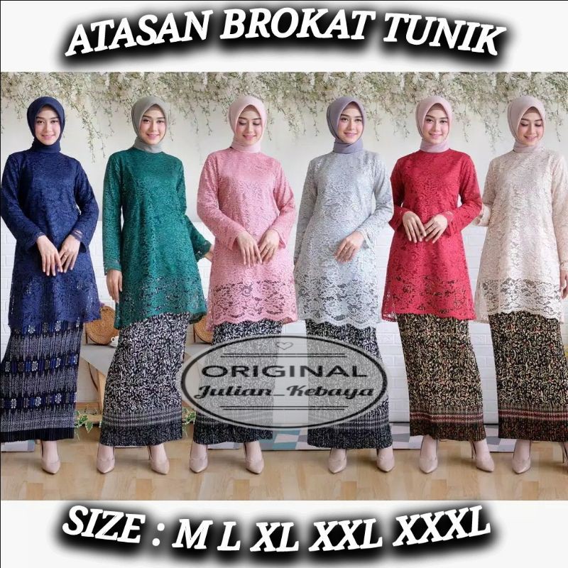 ATASAN KEBAYA BROKAT TUNIK MODERN KEKINIAN JUMBO / KEBAYA BRUKAT TUNIK JUMBO / KEBAYA/ ATASAN WANITA