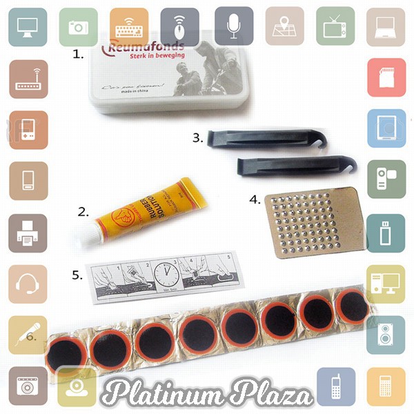 TaffSPORT Perlengkapan Reparasi Sepeda Tambal Ban 16 in 1 - TBS-16 - Black`IGG2MC-