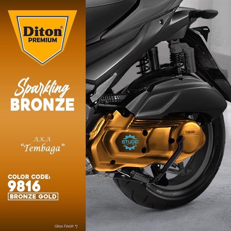 DITON PREMIUM TEMBAGA Cat Semprot Pewarna Bagian Mesin - Bronze Gold 9816*