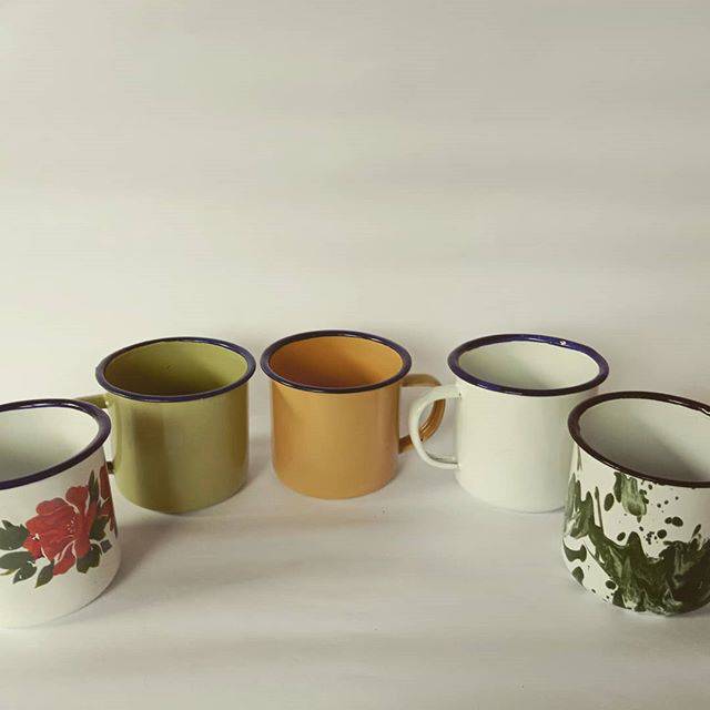 Cangkir kopi enamel jadul 10pcs