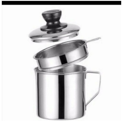 Oil Pot Stainless 12cm/Mug &amp; Saringan Minyak