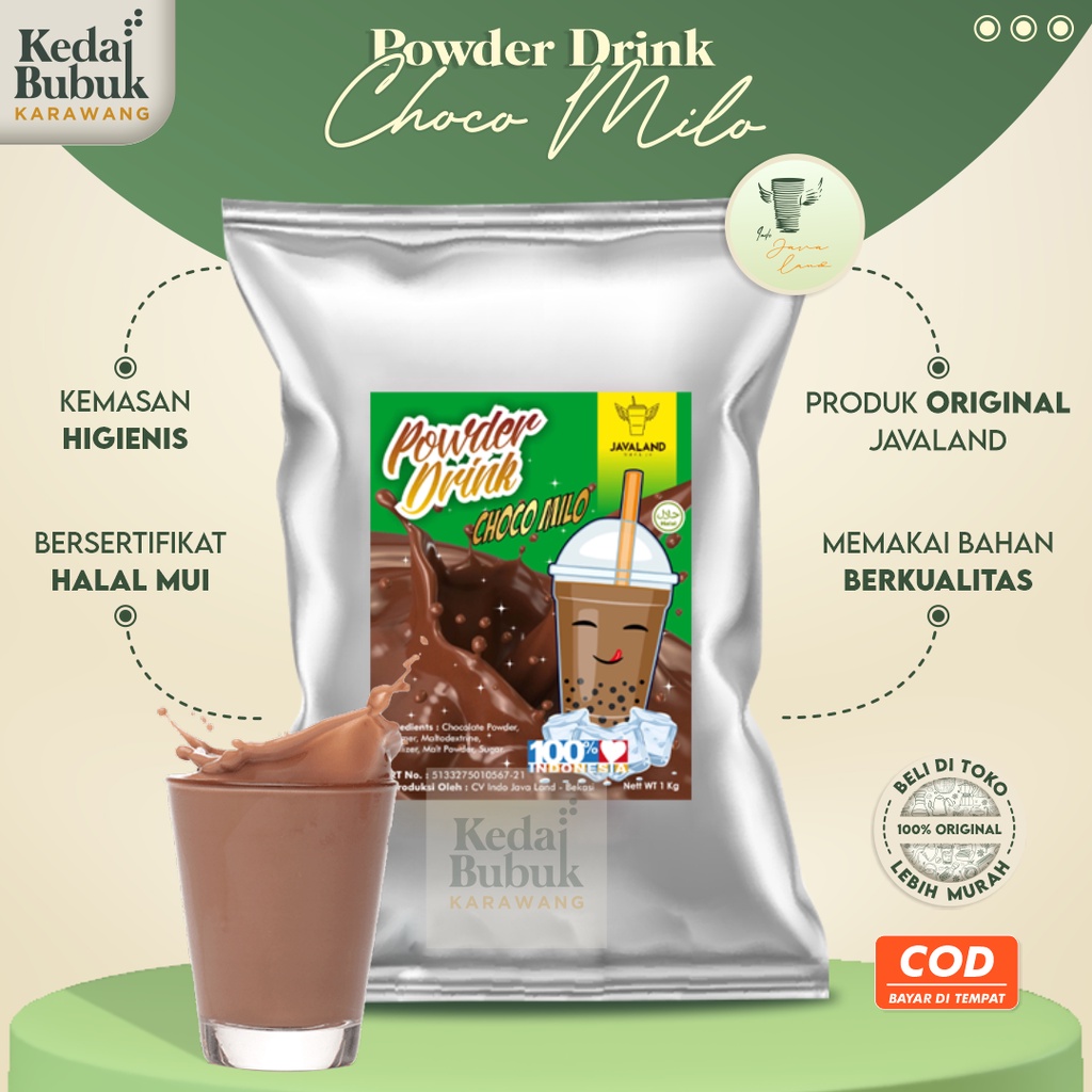 

Javaland Bubuk Minuman Drink Rasa Choco Milo 1kg Serbuk Powder Premium Kiloan Original Kekinian