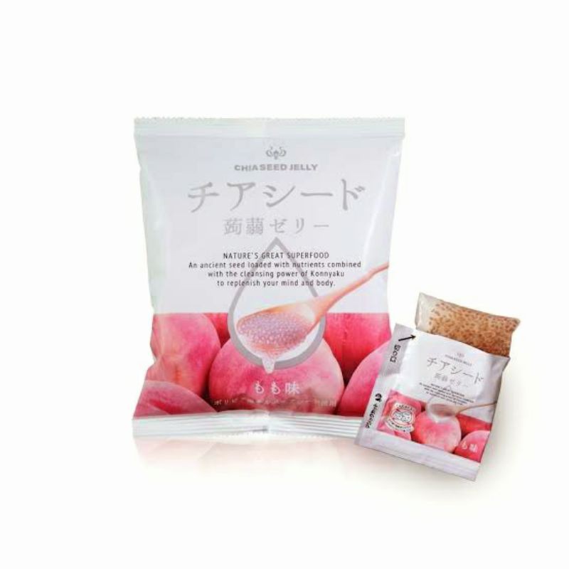 

WAKASHO Chia Seed Jelly Peach Konnyaku Persik 170 Gram (Made in Japan)