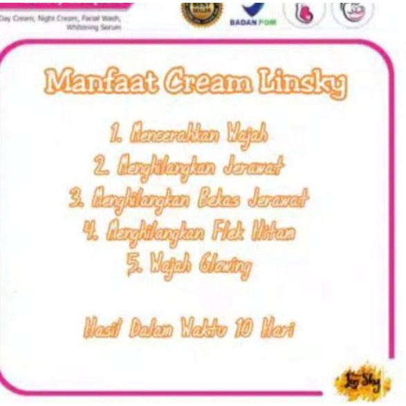 FLASH SALE CREAM LINSKY / LSKY GLOW ORI - KEMASAN BARU 2690 ㅜ