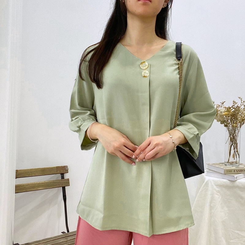 HARI Classic Simple Blouse Daily / Blus Wanita Casual Korea / Atasan Kantor Murah 338