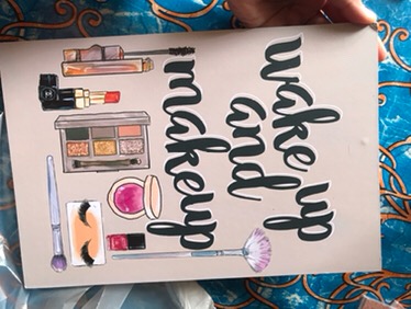 [bisa Cod] Hiasan Dinding Poster Kayu Walldecor Rumah Kamar Minimalis Quote Wakeup And Makeup Qte10