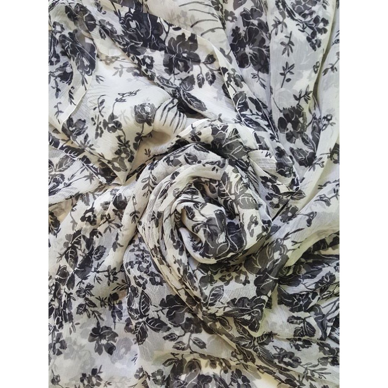 kain sutra asli 100% kain sutra motif chiffon silk fabric