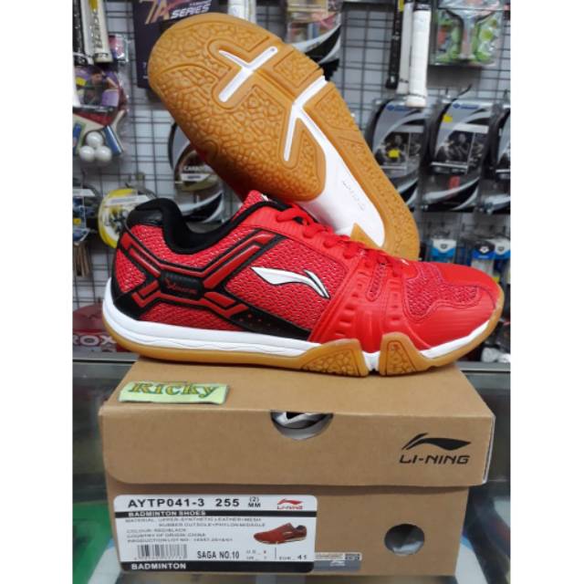 SEPATU BADMINTON LINING SAGA NO.10 - XTRUCTURE - RED/BLACK - ORIGINAL
