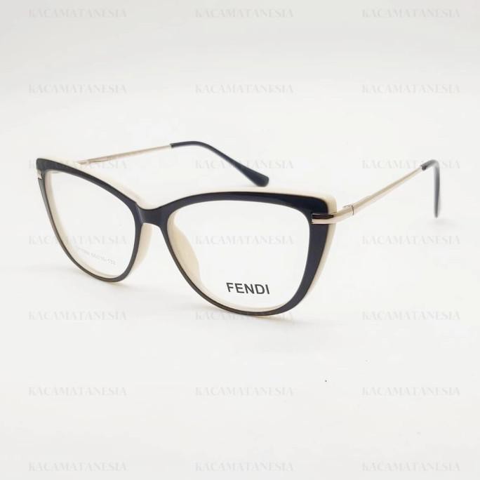 Frame Kacamata Fendi 1069 Cat Eye Free Lensa Minus Anti Radiasi Uv Emi - Lensa Crhmc Emi Promo Hari