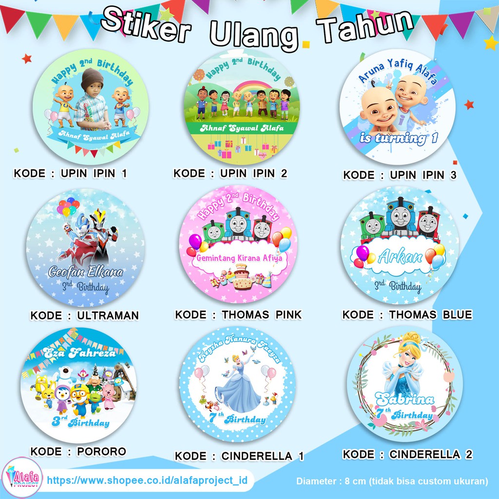 

Birthday Card Stiker Ulang Tahun Stiker Aqiqah Anak Label Stiker Ulang Tahun