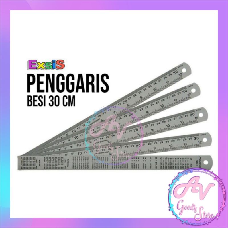 

penggaris / penggaris besi / penggaris 30cm / mistar besi 30cm / penggaris besi EX 30cm