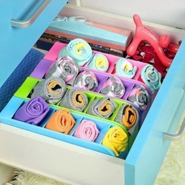 RAK LACI 4 SEKAT / RAK MINI PLASTIK 4 SLOT / DESKTOP DRAWER / RAK MINI 4 SEKAT / TEMPAT PENYIMPANAN ATK PENA PENSIL PULPEN