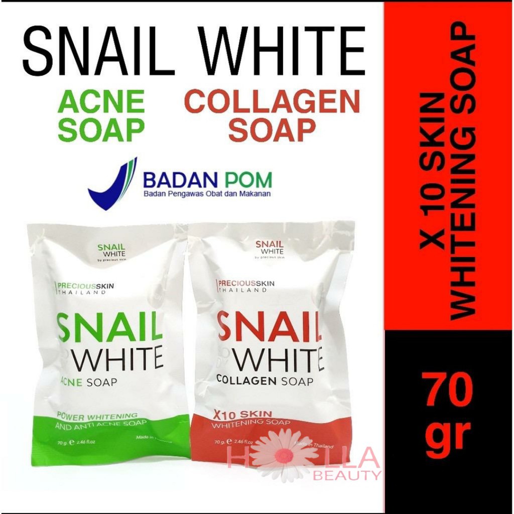 SNAIL BODY WHITE  ANTI ACNE COLLAGEN X10 SOAP /  SOAP SABUN / SABUN ACNE / SABUN PEMUTIH BADAN