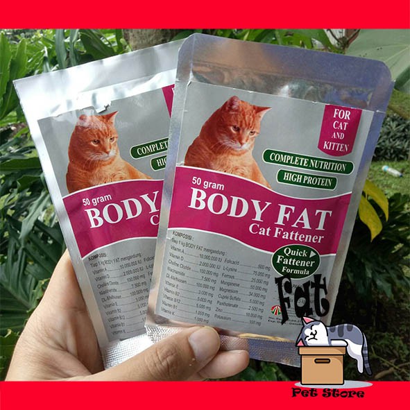 Body fat cat fattener vitamin penggemuk kucing 50 gr kitten &amp; cat