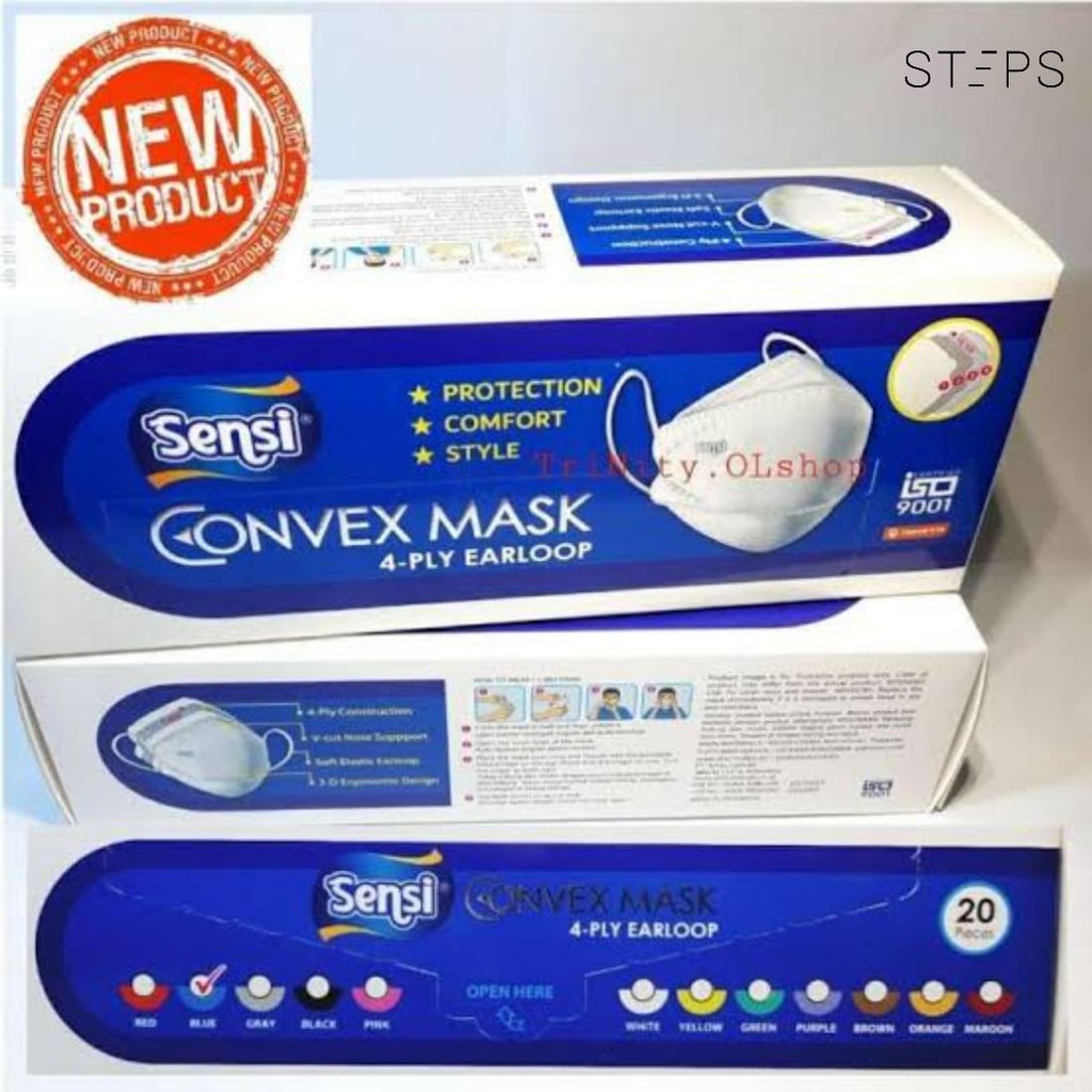 MASKER SENSI CONVEX 4PLY EARLOOP ISI 20PCS