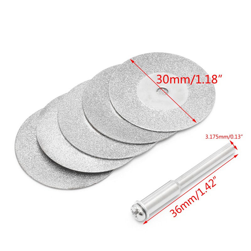 CRE  5pcs 18mm Diamonte Cutting Discs &amp; Drill Bit Shank For Rotary Tool Blade