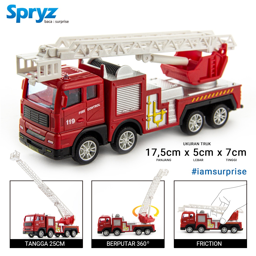 Spryz Construx 1:55 Truk Pemadam - A Mainan Miniatur