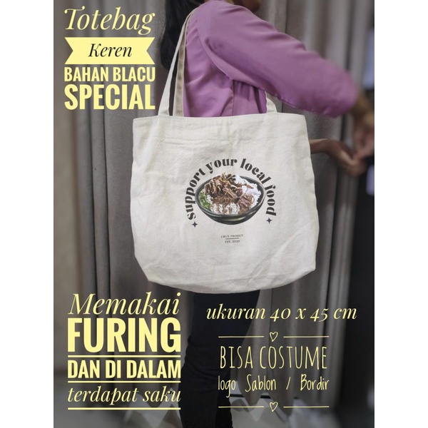 Totebag Keren Bahan Blacu special / tas souvenir blacu