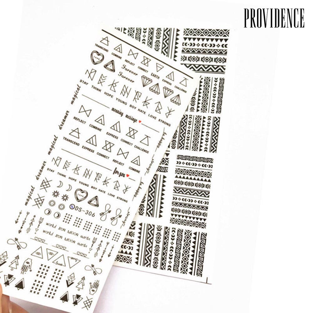 Providence Stiker Decal Transfer Air Multi Motif Untuk Dekorasi Nail Art / Manicure Diy