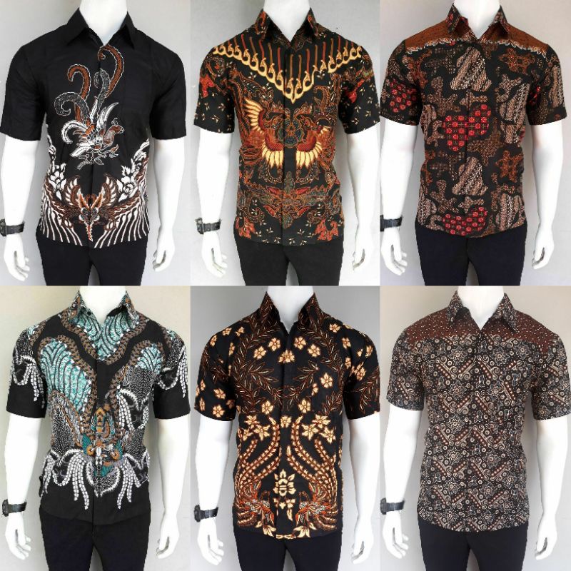 Risna Batik HRB026 Kenongo Hem Kemeja Batik Pria Lengan Pendek Katun Primis Premium Halus M L XL XXL