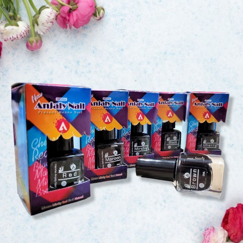 Kutek Halal / Cat Kuku Anjaly Naik Present Henna Nail Polish Sah Dibawa Sholat