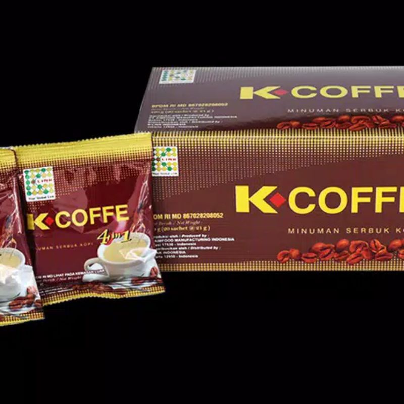 K- COFFE / K-Link Coffe / kopi Ginseng 100% Original (5 sachet)