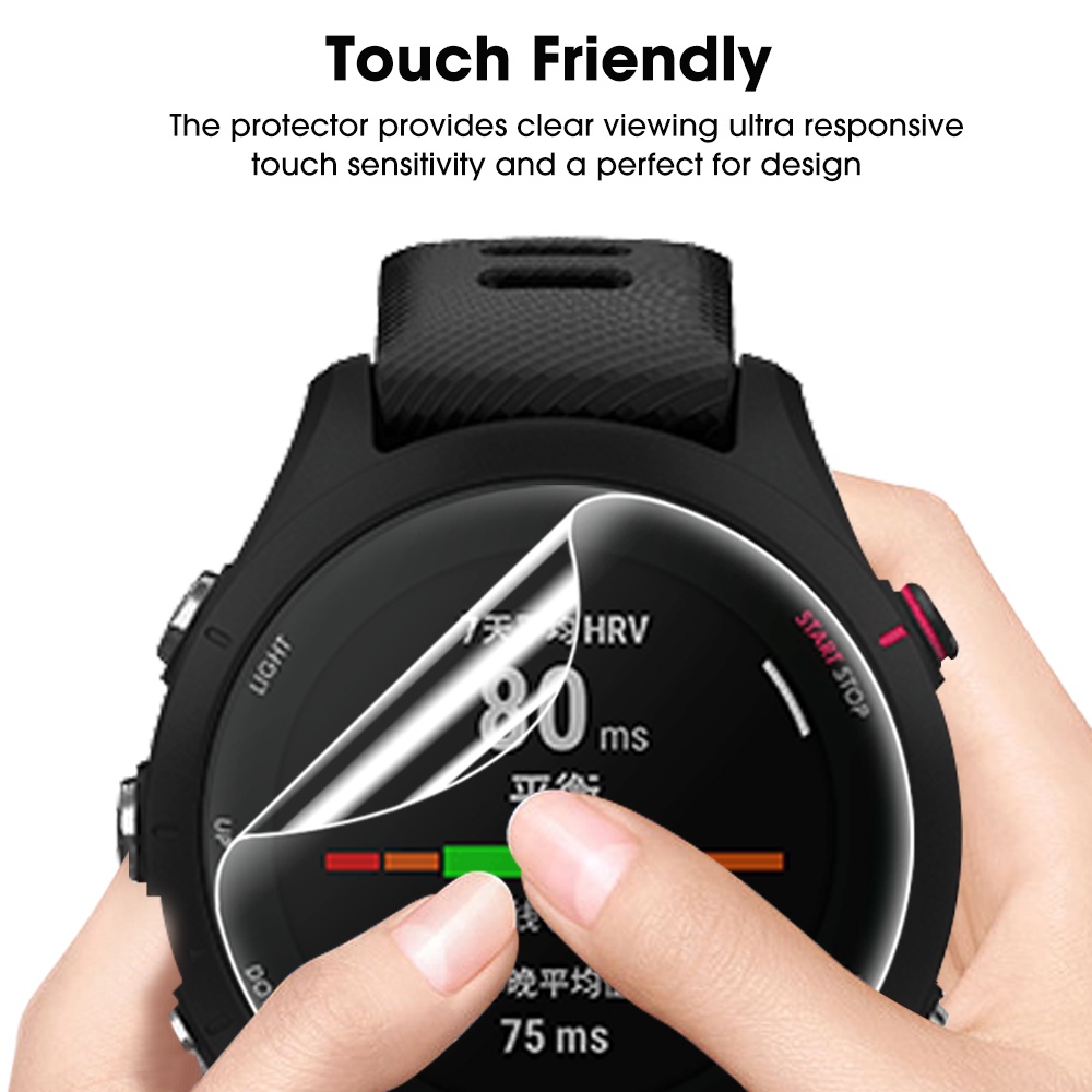 Film Hydrogel Pelindung Layar Smartwatch Anti Gores Shockproof Full HD Untuk Garmin Forerunner 255S