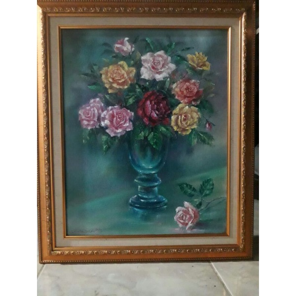 LUKISAN BUNGA Lukisan bunga lukisan bunga lukisan kanvas lukisan palet