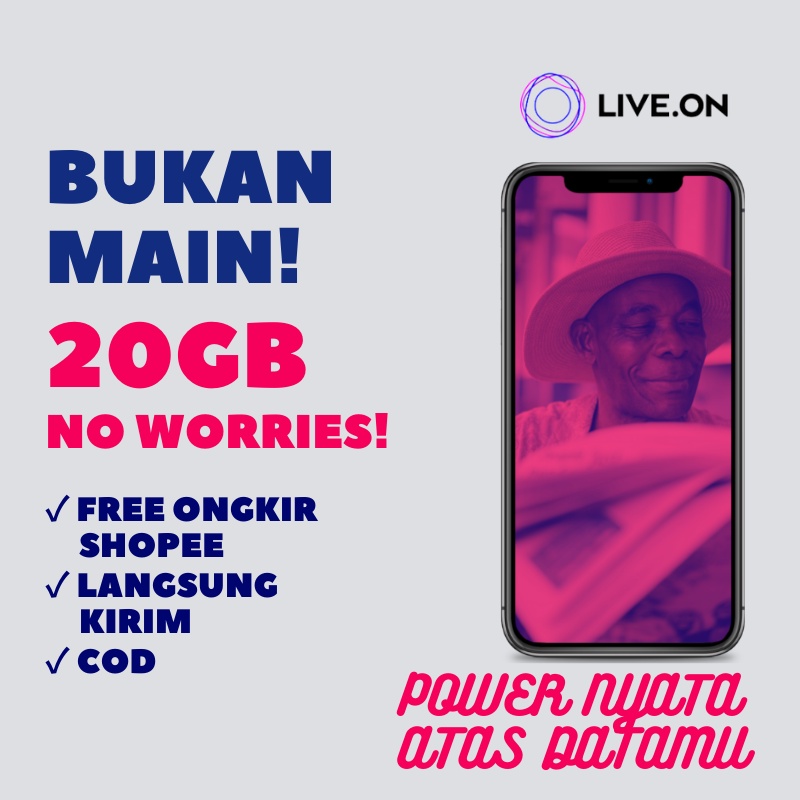 Kartu Perdana Live On XL Power Go 20GB (30 hari) + 5 GB Free Ongkir