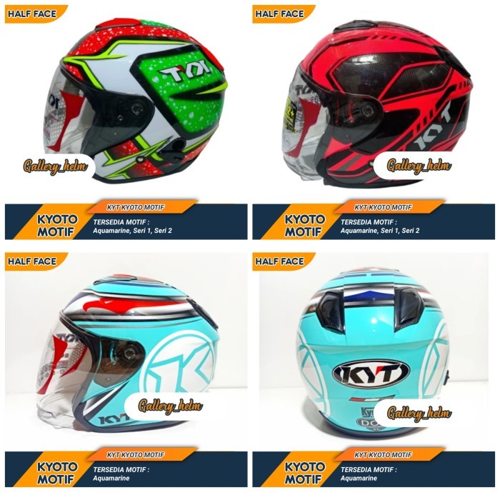 Helm Kyt Kyoto Motif Helm Half Face