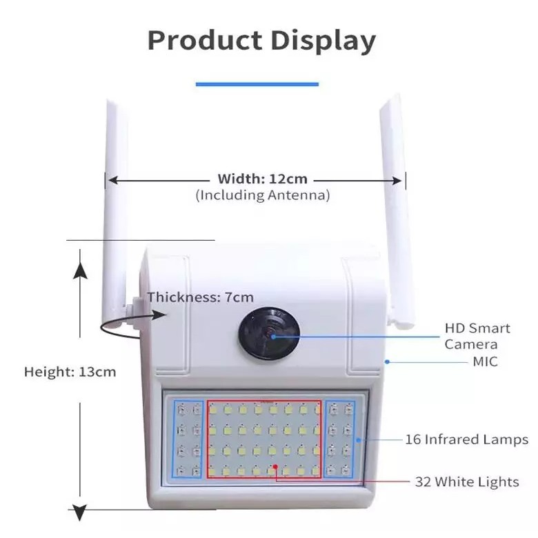 IP CAMERA / IPCAM V380 Wall. 2MP. 16 Infrared &amp; 32 Bright Led. Panoramic 160 Derajat.