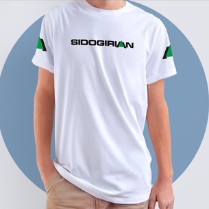 A002 Kaos Sidogirian Putih Lengan Pendek Cotton Combed 24S Premium