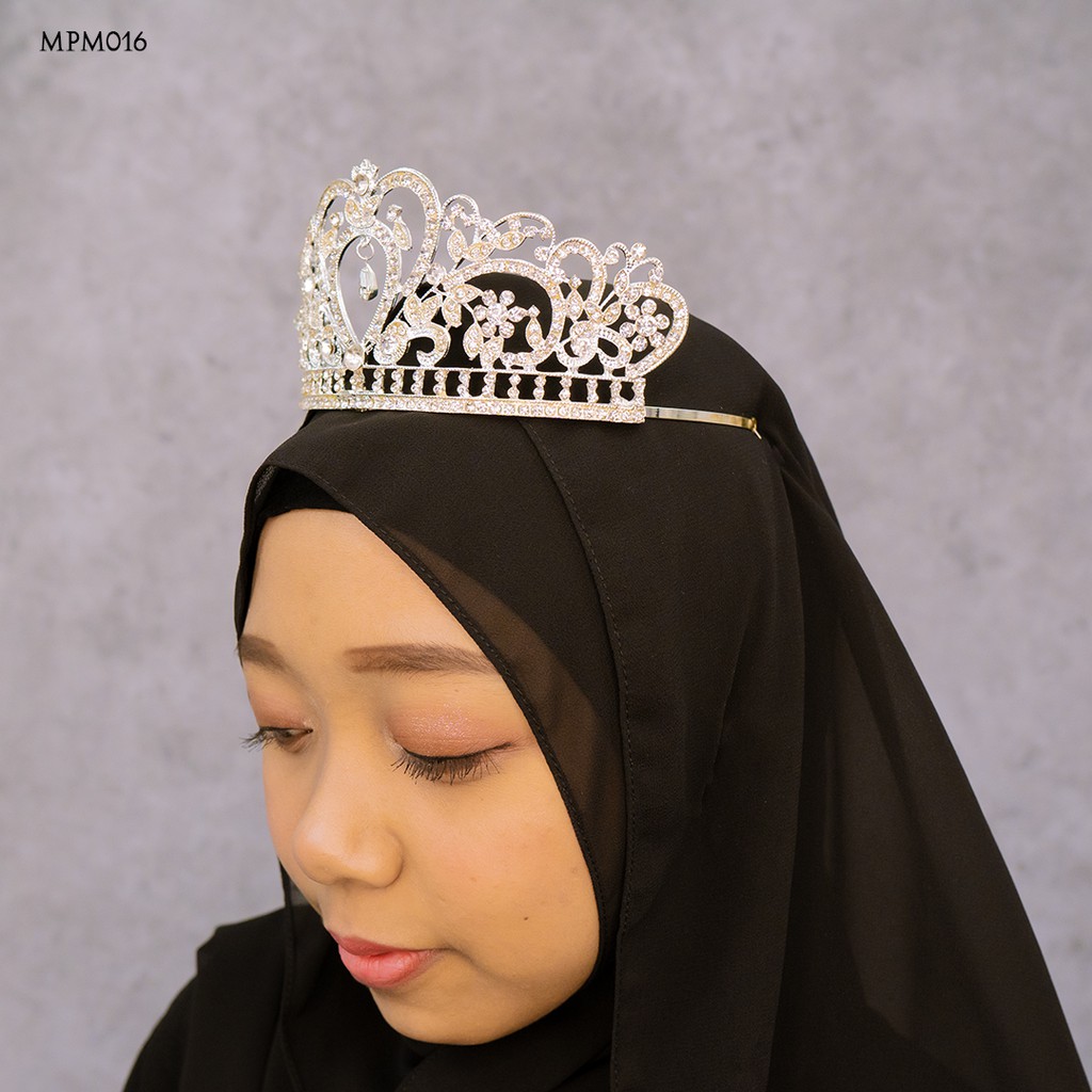 [STOCK TERBATAS] HEADPIECE HIJAB CROWN PERNIKAHAN EXCLUSIVE SILVER MPM016