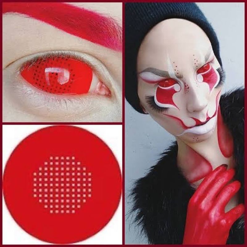 Freshlady: Red Mesh Sclera Lens