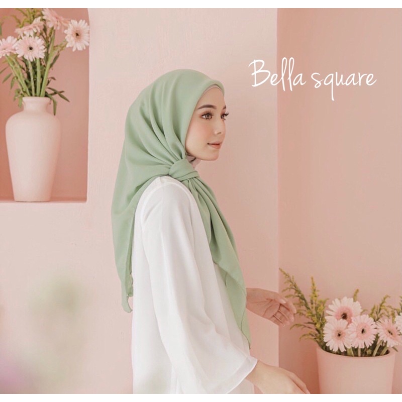 Hijab Segiempat || Bella Square Pollycotton Premium polos 115x115 || Jilbab Bella Square Polos Part 2-1