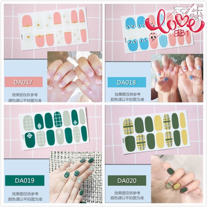 DA001-020 Stiker Kuku,3D Korea Tahan Lama Anti Air,Nail sticker,Dekorasi kuku,art,Fake nails,kuku