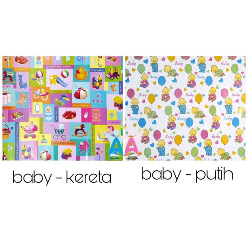 

Kertas Kado motif Baby bayi new born Glossy Bungkus Kemasan Art Paper