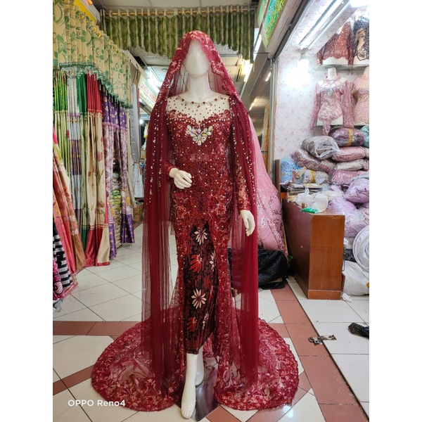 kebaya pengantin akad full payet/kebaya pengantin