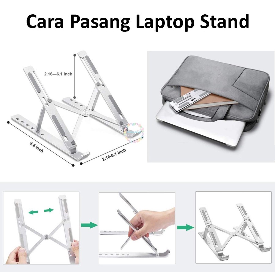 BICBAC Laptop Stand Holder Dudukan Laptop Alumunium Foldable