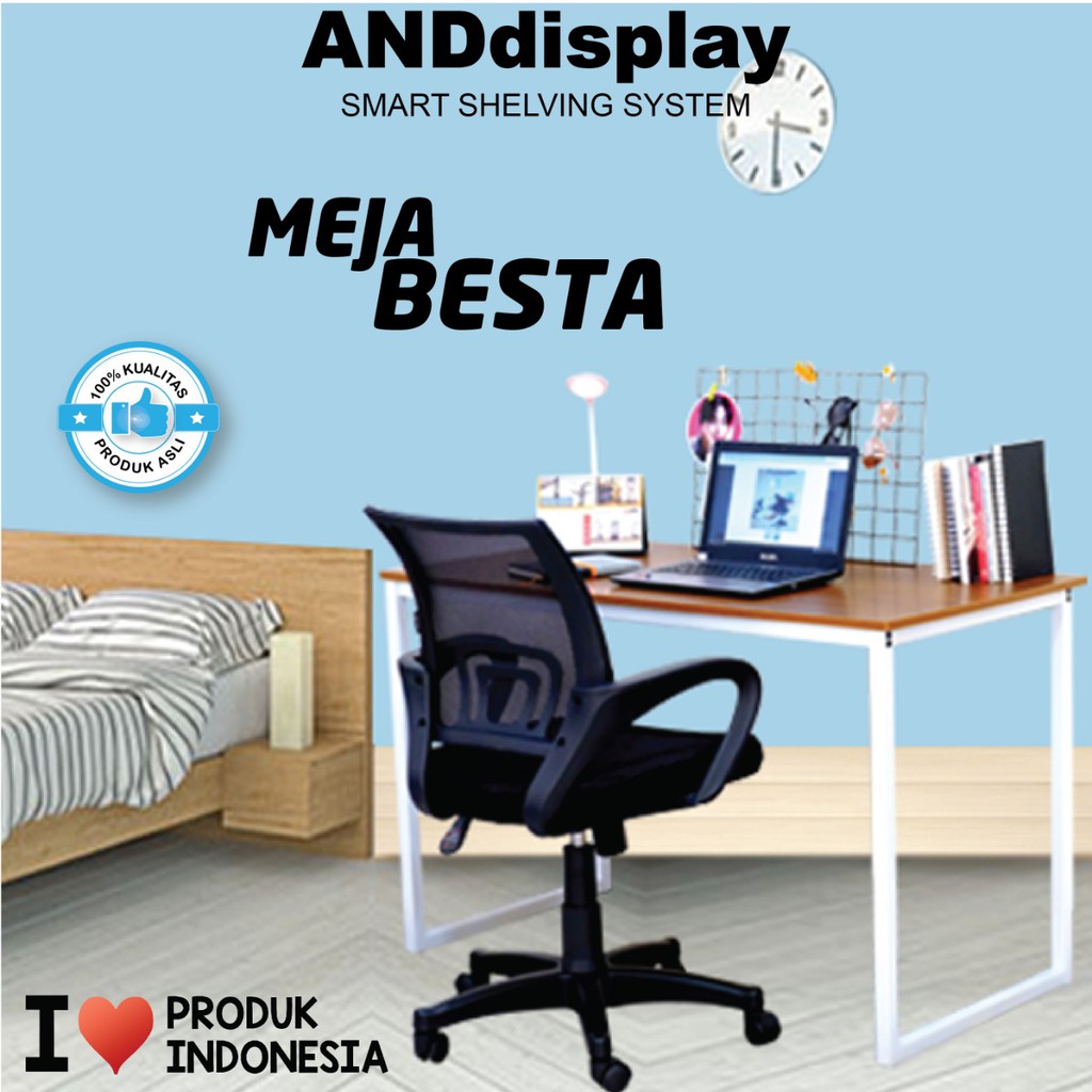 MEJA KOMPUTER BESTA 100X50 CM MEJA KANTOR - MEJA MAKAN - ANDDISPLAY