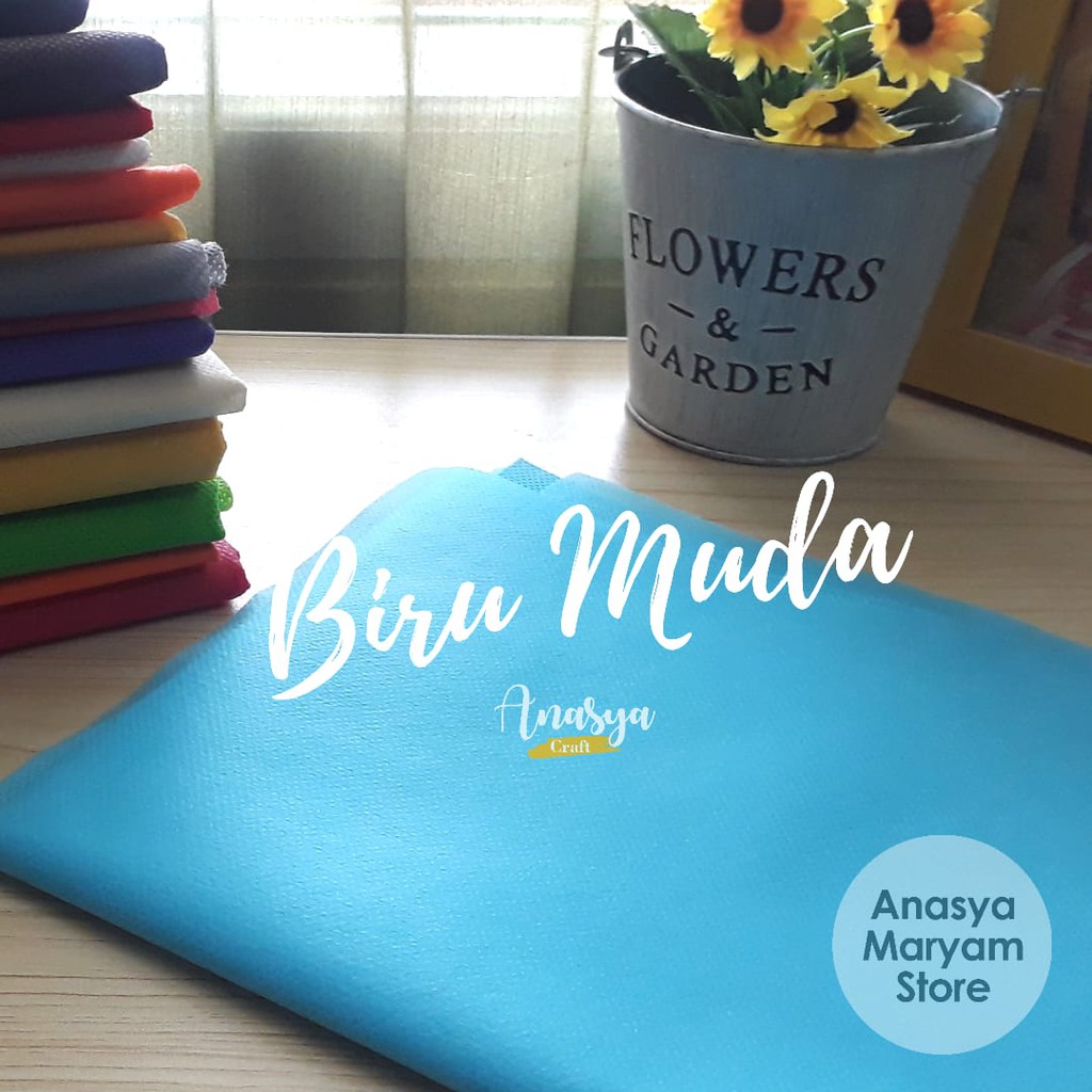 KAIN SPUNBOND BUKET MURAH PER 1 METER TEBAL-Biru Muda