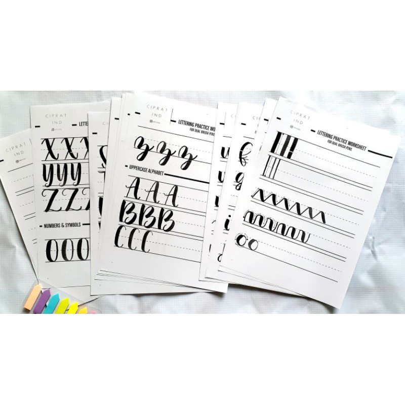 

LETTERING PRACTICE WORKSHEET BY CIPRATIND KERTAS LATIHAN LETTERING 16 LEMBAR