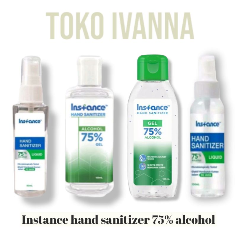 Instance Hand Sanitizer 75% Botol Gel Spray 100mL / 60mL