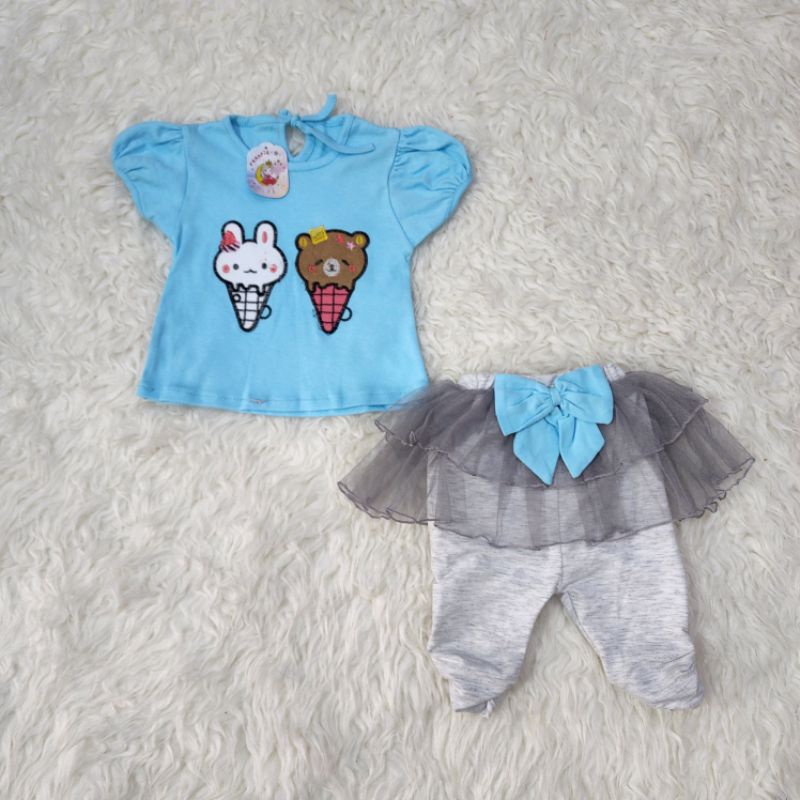 baju bayi perempuan stelan celana tutu jb78