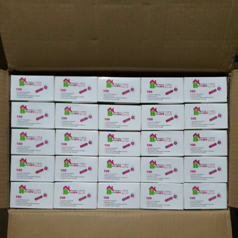 Jarum Lancet Homecare Lotus / Blood Lancet isi 100 pcs / Ukuran 28 G