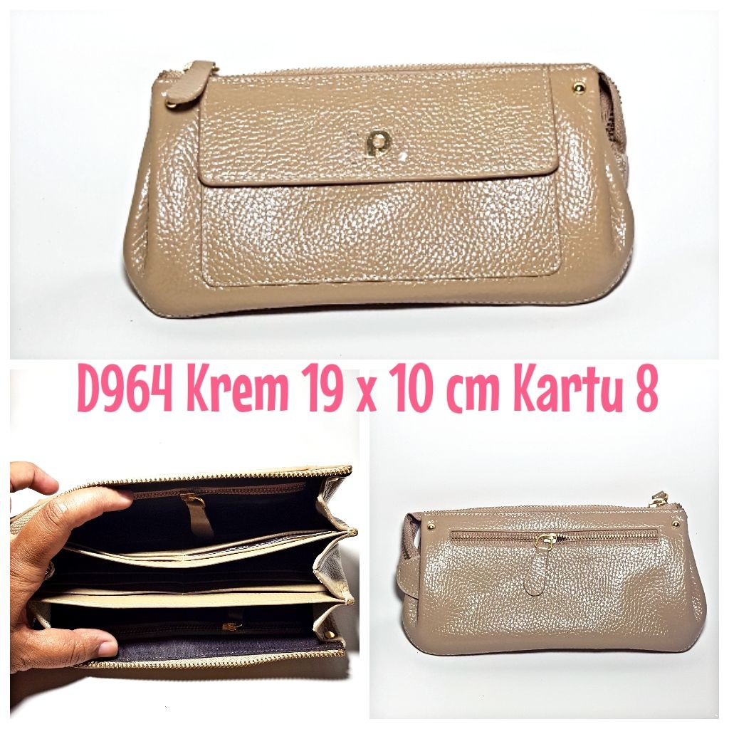 Dompet Kulit Papillon Original D964 Krem Dora