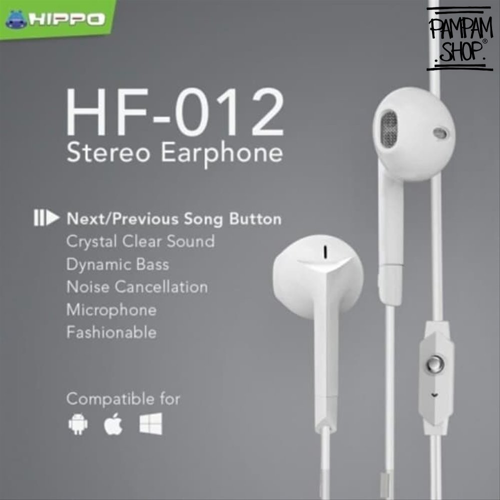 Headset Hippo HF-012 HF012 HF 012 Handsfree Earphone For XiaoMi Oppo Vivo Samsung Iphone Lenovo