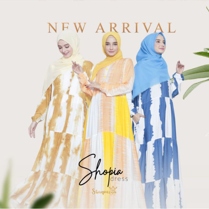 SHOPIA Dress by Shaqueena / Dress Gamis Corak rempel