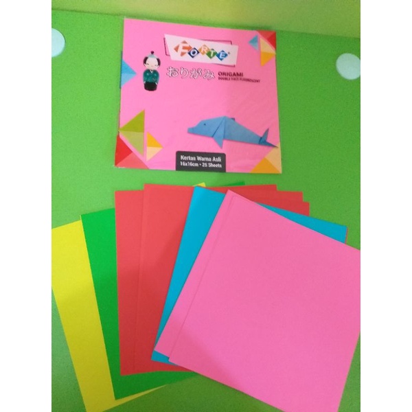 

Kertas Origami Forte Double Face Fluorescent 16 x 16 cm / 25 lembar