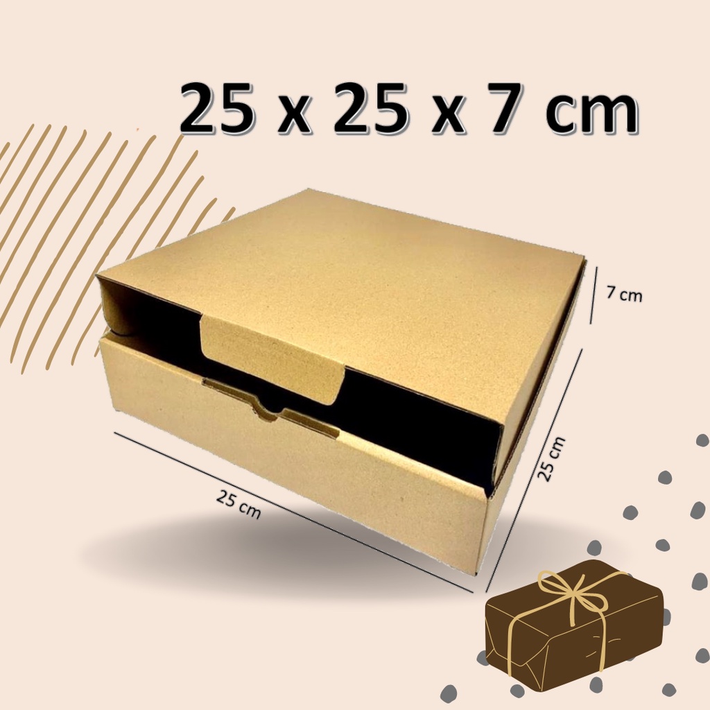 

Kardus MOTIF 25x25x7 Box Die Cut untuk giftbox packaging kue brownies hampers